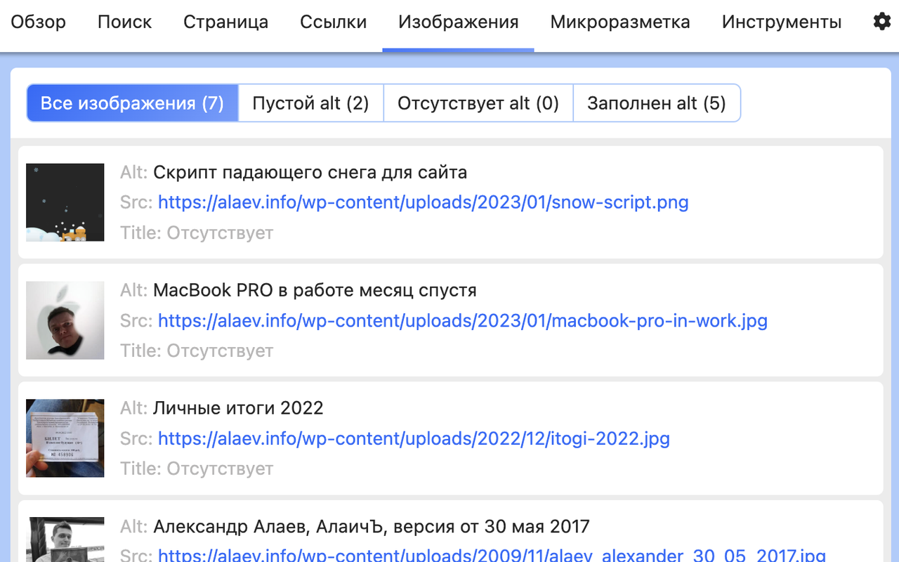 Alaev SEO Tools: Free Audit & Analysis - 截图 3