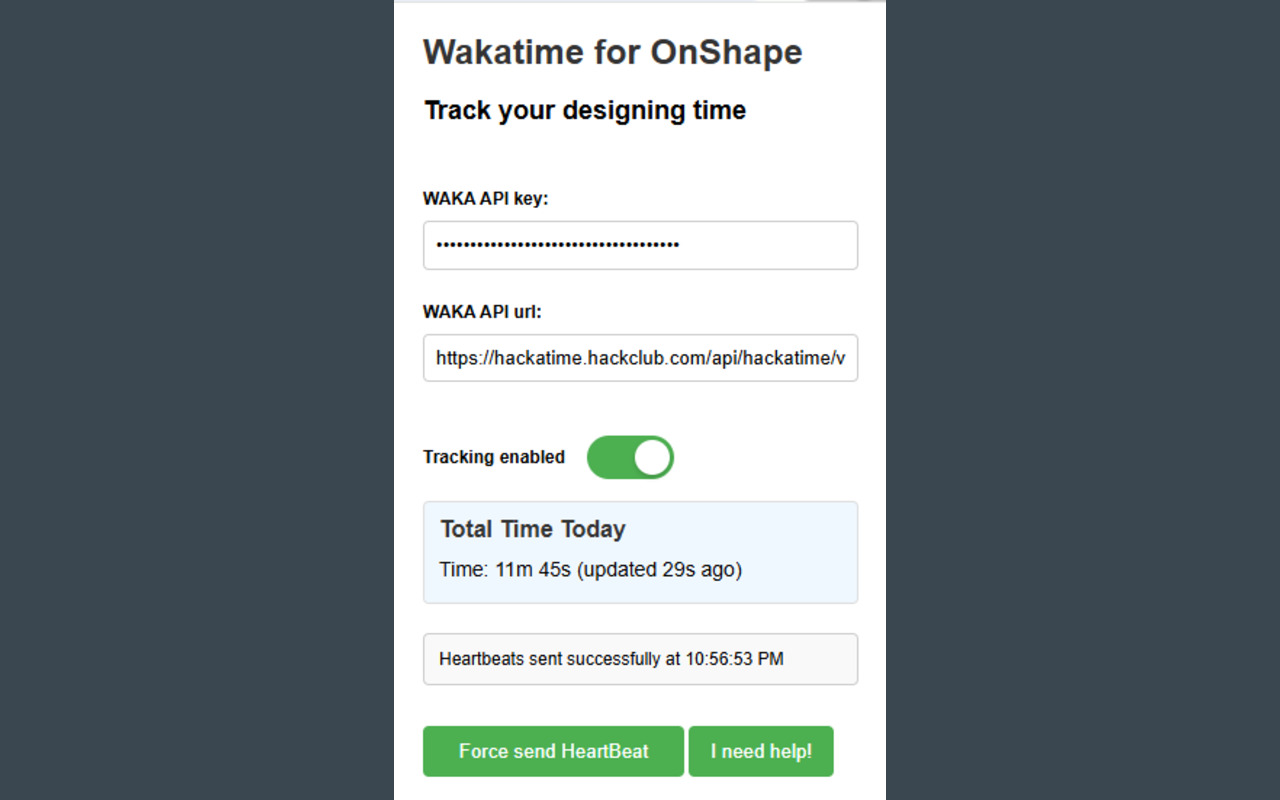 Wakatime for Onshape - 截图 2