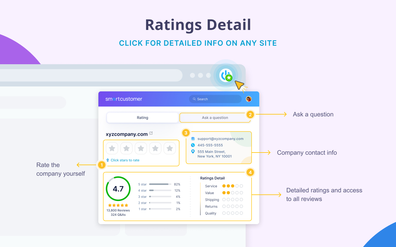 SmartCustomer: Ratings & Reviews on Every Site - 截图 5