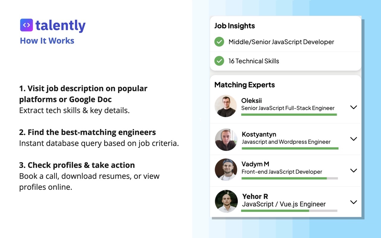 Talently - find software developer in a tap - 截图 3