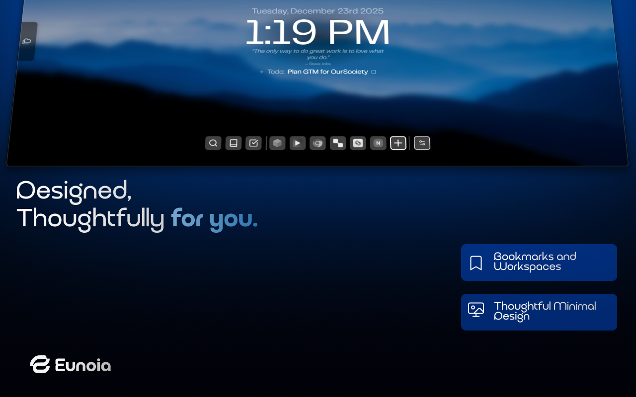 Eunoia - Minimal New Tab for Focused Work - 截图 1