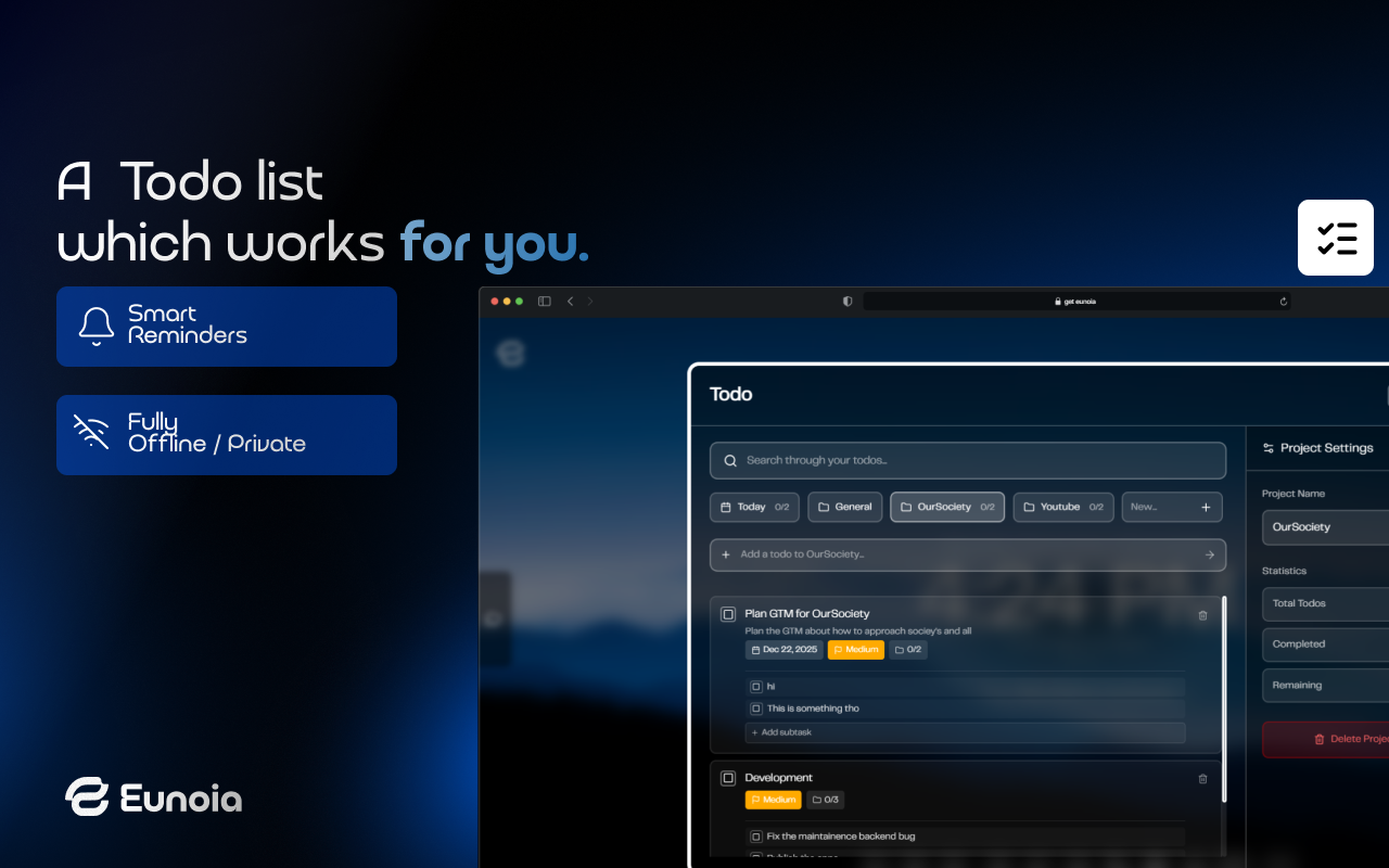 Eunoia - Minimal New Tab for Focused Work - 截图 5