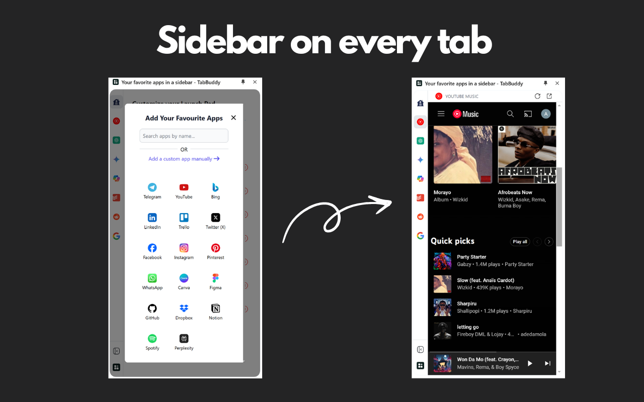 Sidebar & App Launcher for ChatGPT, YouTube, Reddit & More - TabBuddy - 截图 4