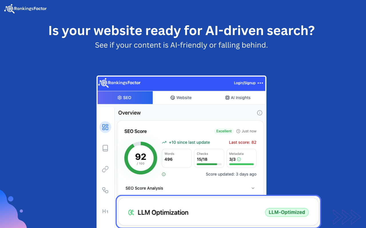 RankingsFactor – AI SEO & Website Analyzer - 截图 2