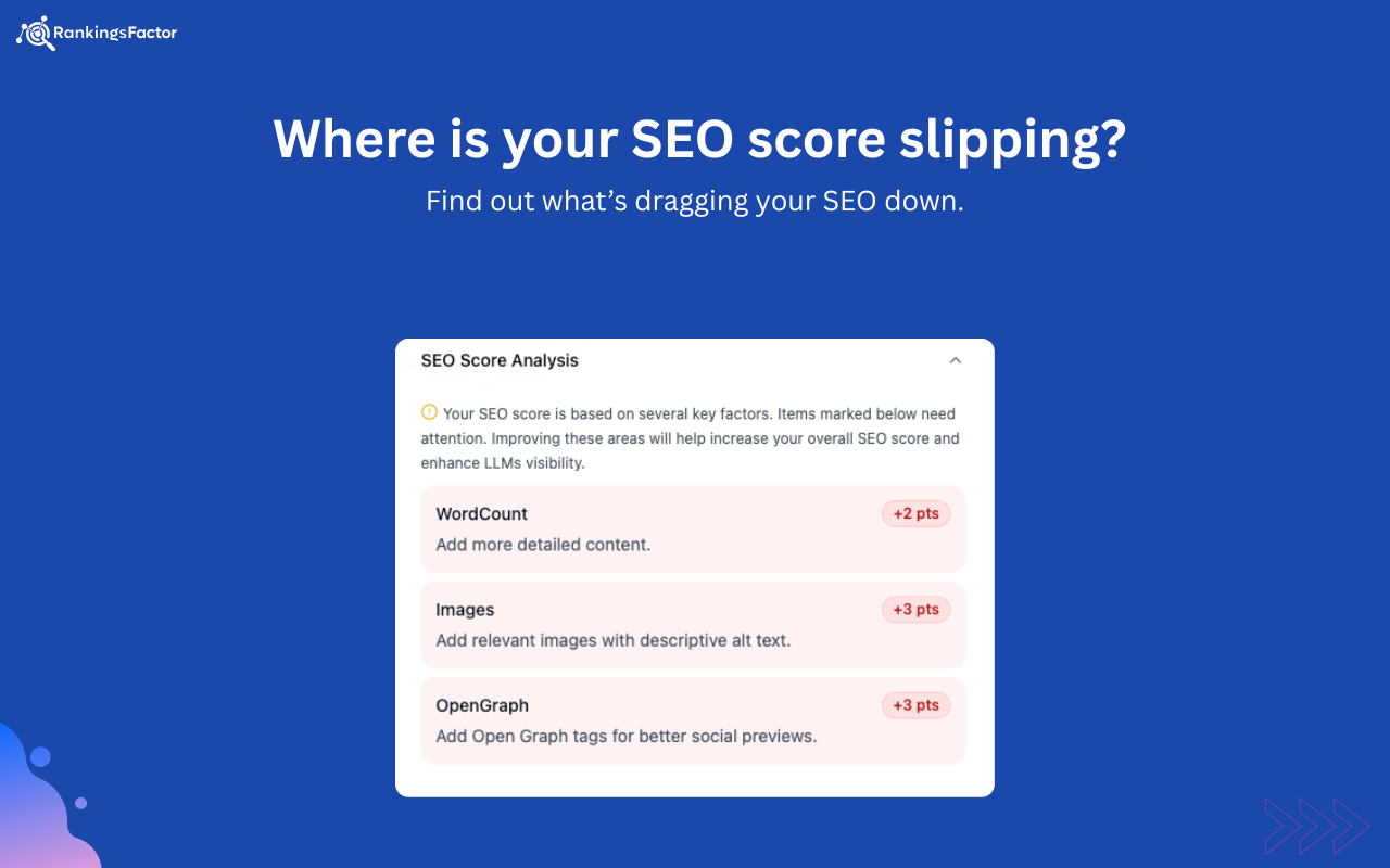 RankingsFactor – AI SEO & Website Analyzer - 截图 5