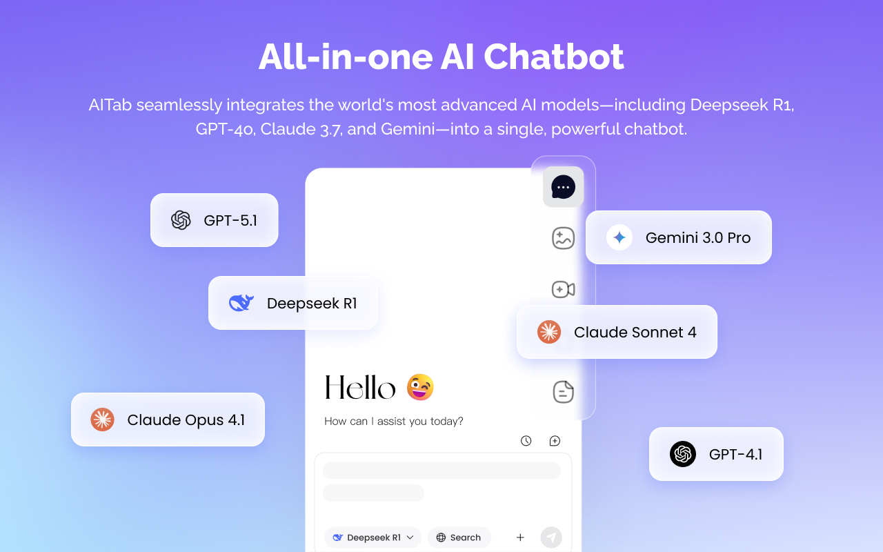 AITab: Sidebar AI Assistant | GPT-5.1, Gemini 3 Pro, DeepSeek & AI Tools - 截图 5