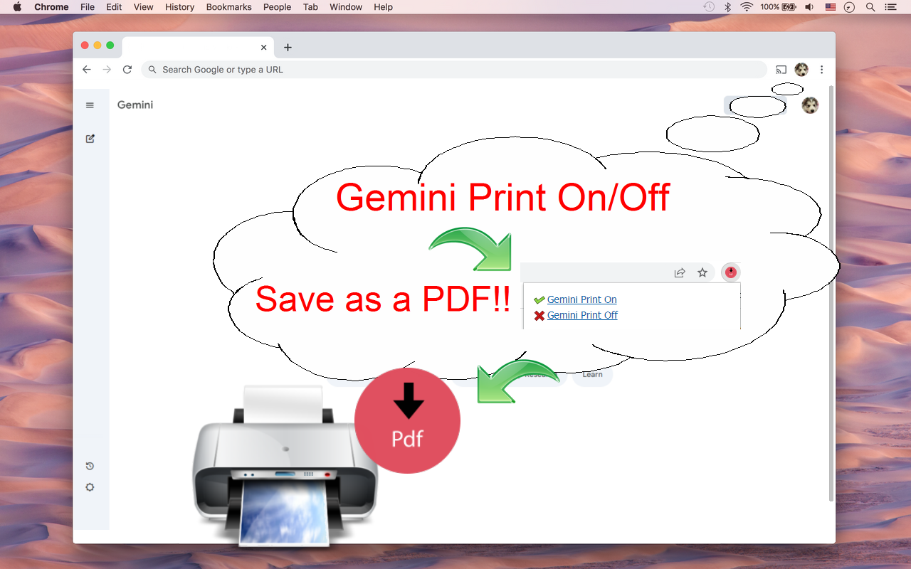 Print and PDF for Gemini - 截图 2