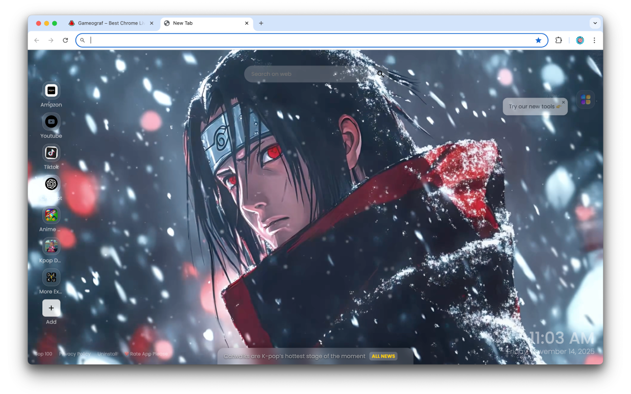 Itachi Uchiha Winter Live Wallpaper - 截图 4