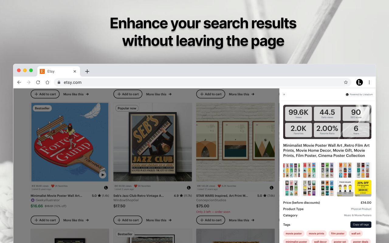 Etsy SEO & Listing Analyzer by Listadum - 截图 3