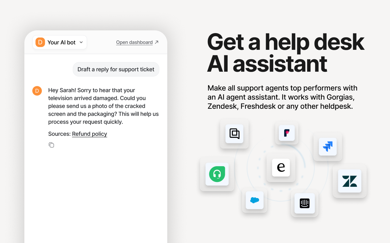 eesel AI: ChatGPT Sidebar for AI in Google Docs, Zendesk & more - 截图 2