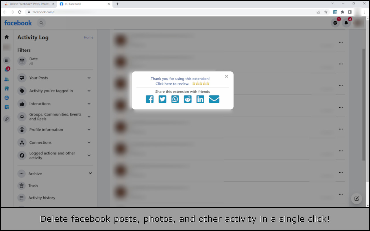 Delete Facebook™ Posts, Photos, etc. - 截图 3