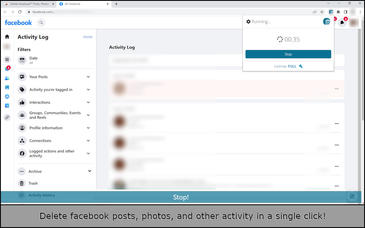 Delete Facebook™ Posts, Photos, etc. - 截图 4