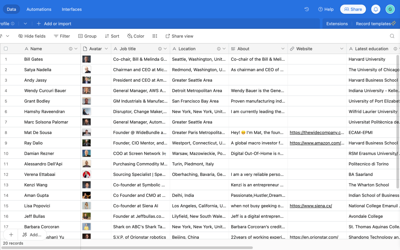 LinkedIn to Airtable - 截图 1
