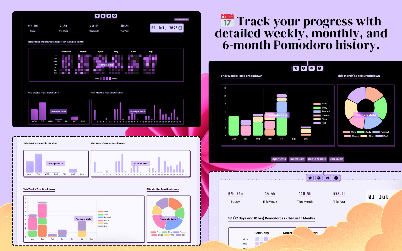 Purrfect Pomodoro Timer: Productivity, Time Management & Daily Journal - 截图 4