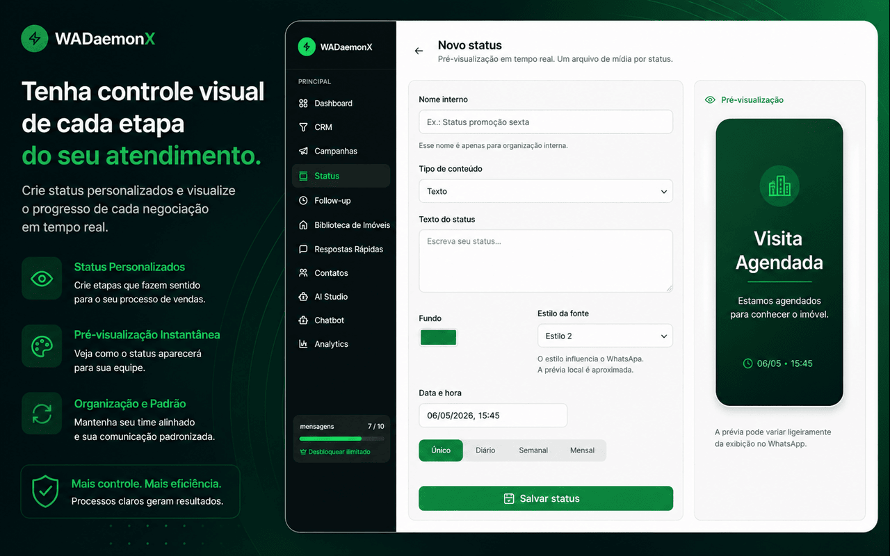 WADaemonX - Sell more and serve better on WhatsApp with automation. - 截图 2