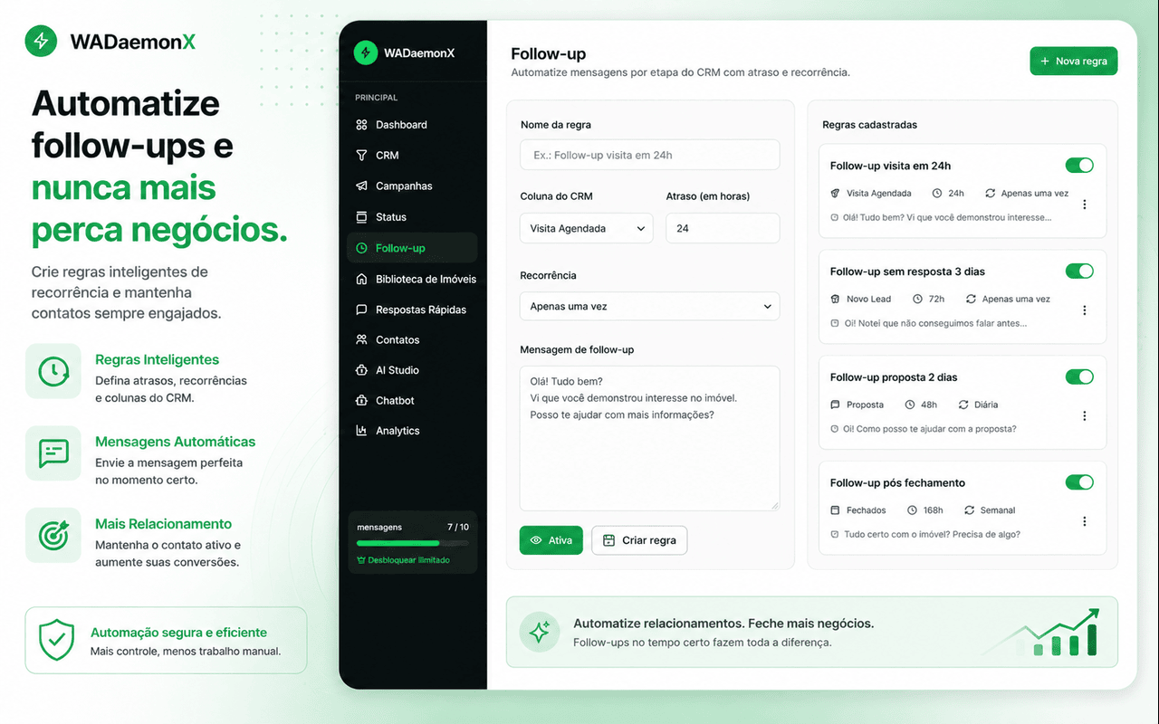 WADaemonX - Sell more and serve better on WhatsApp with automation. - 截图 3