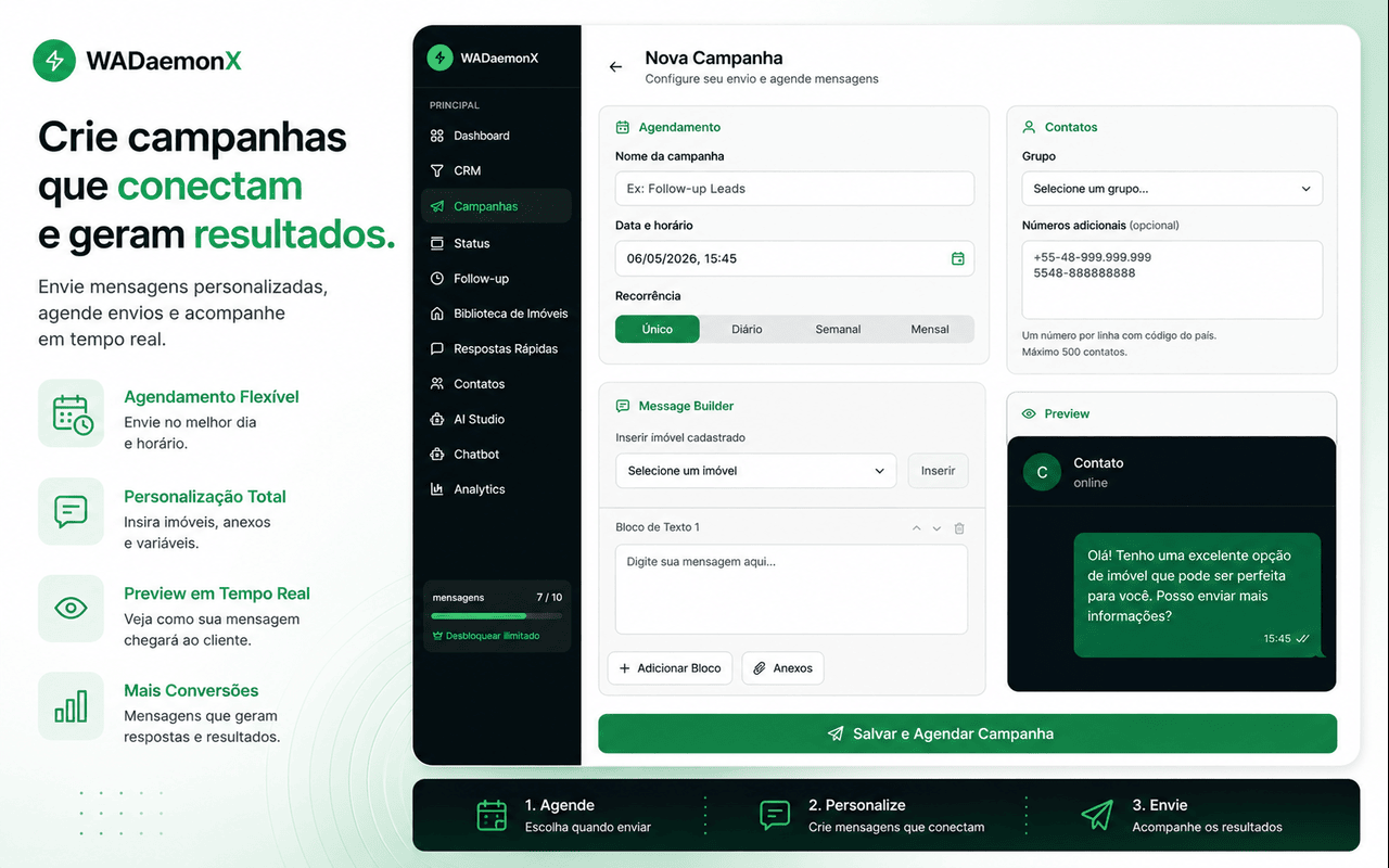 WADaemonX - Sell more and serve better on WhatsApp with automation. - 截图 4