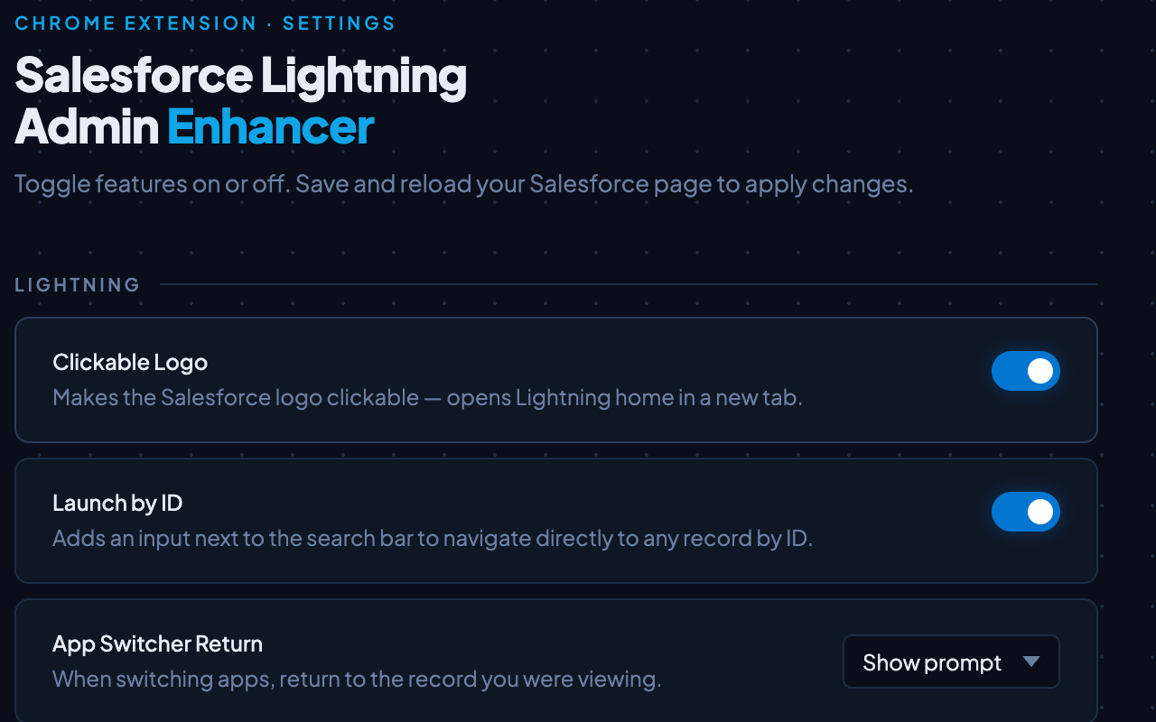 Salesforce Lightning Admin Enhancer - 截图 5