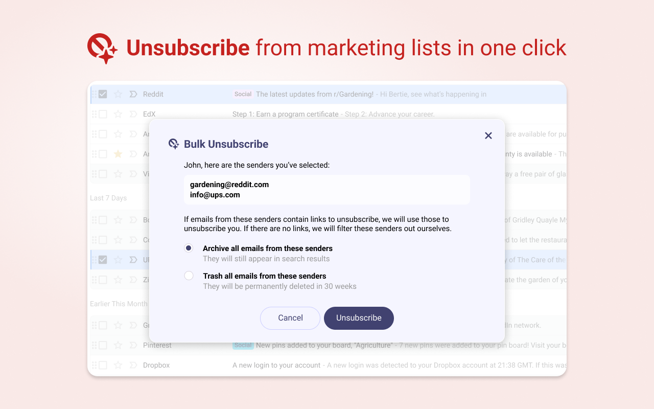 Baxter - Email Organizer & Unsubscriber - 截图 3