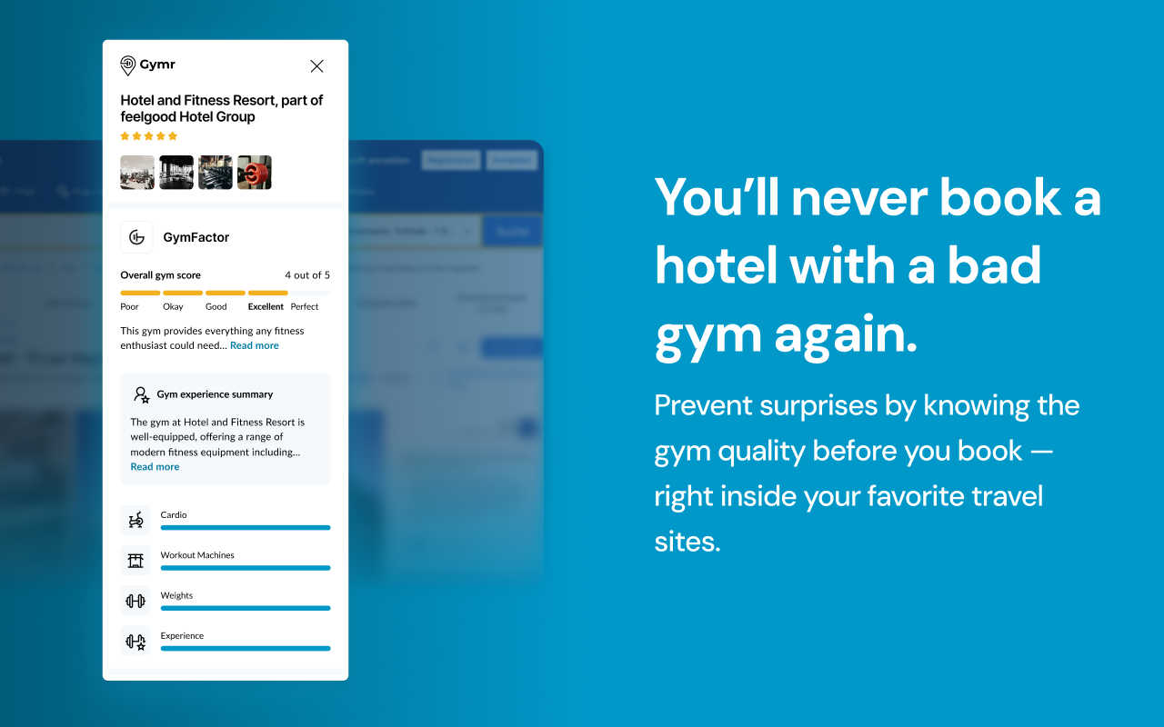 GYMR – Find Hotels with Great Gyms - 截图 2