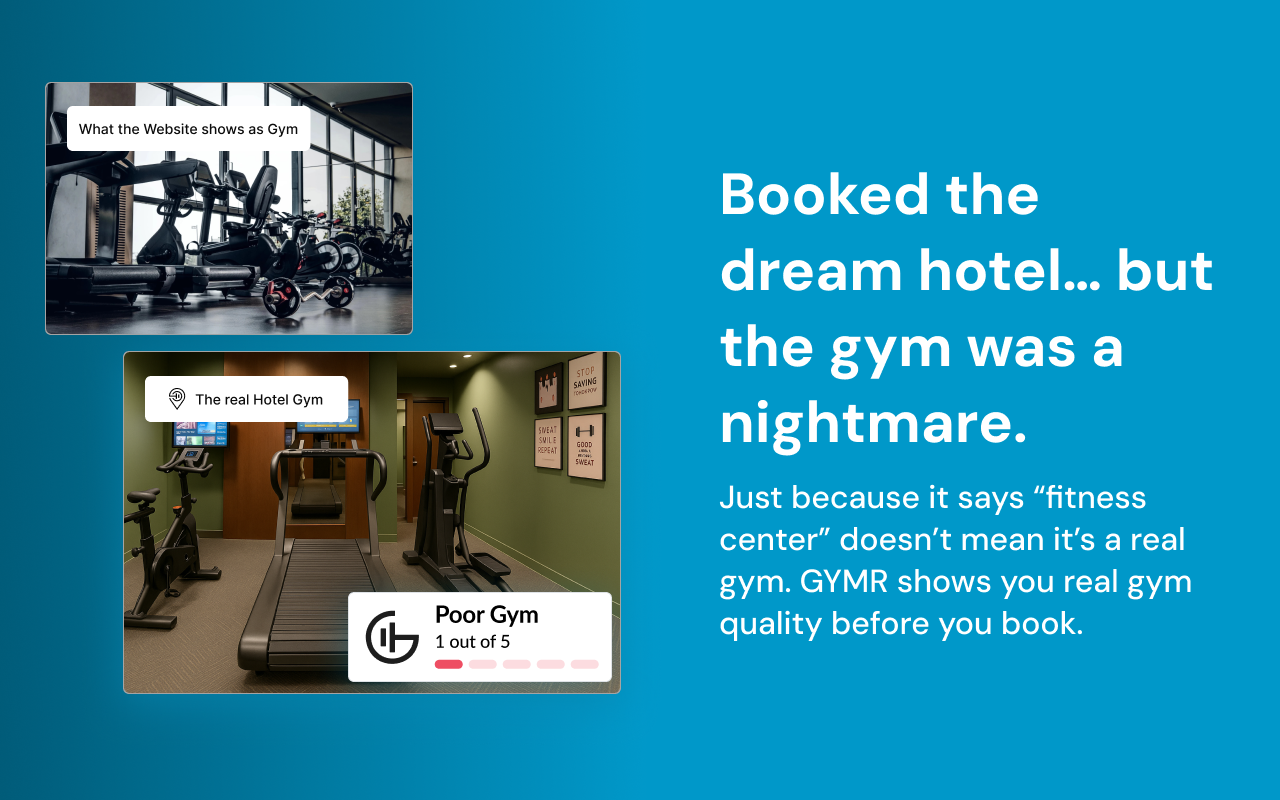 GYMR – Find Hotels with Great Gyms - 截图 3