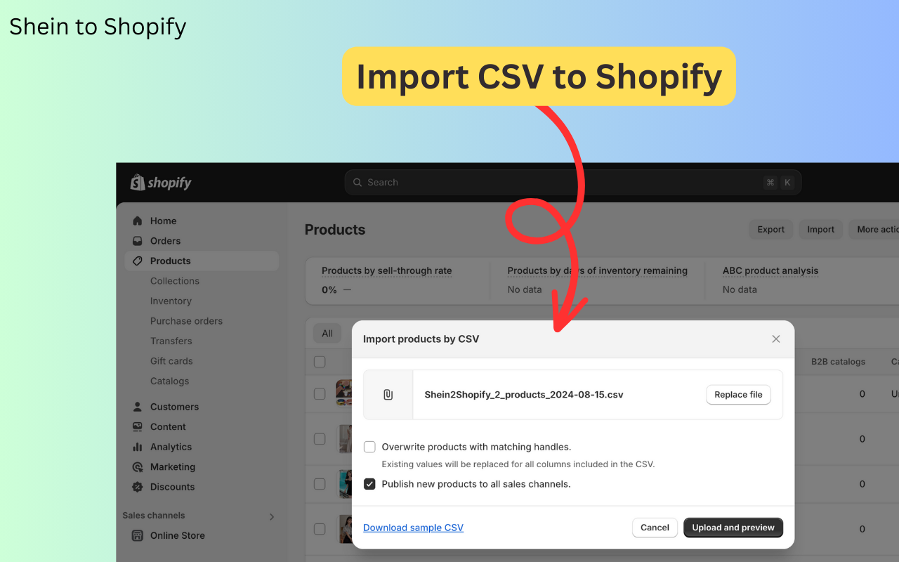 Shein 到 Shopify 的 CSV 导出工具 - 截图 1