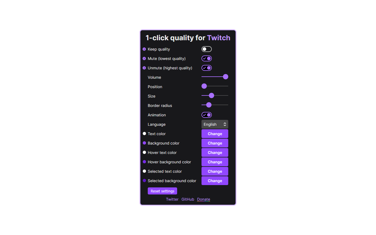 1-click quality for Twitch - 截图 2