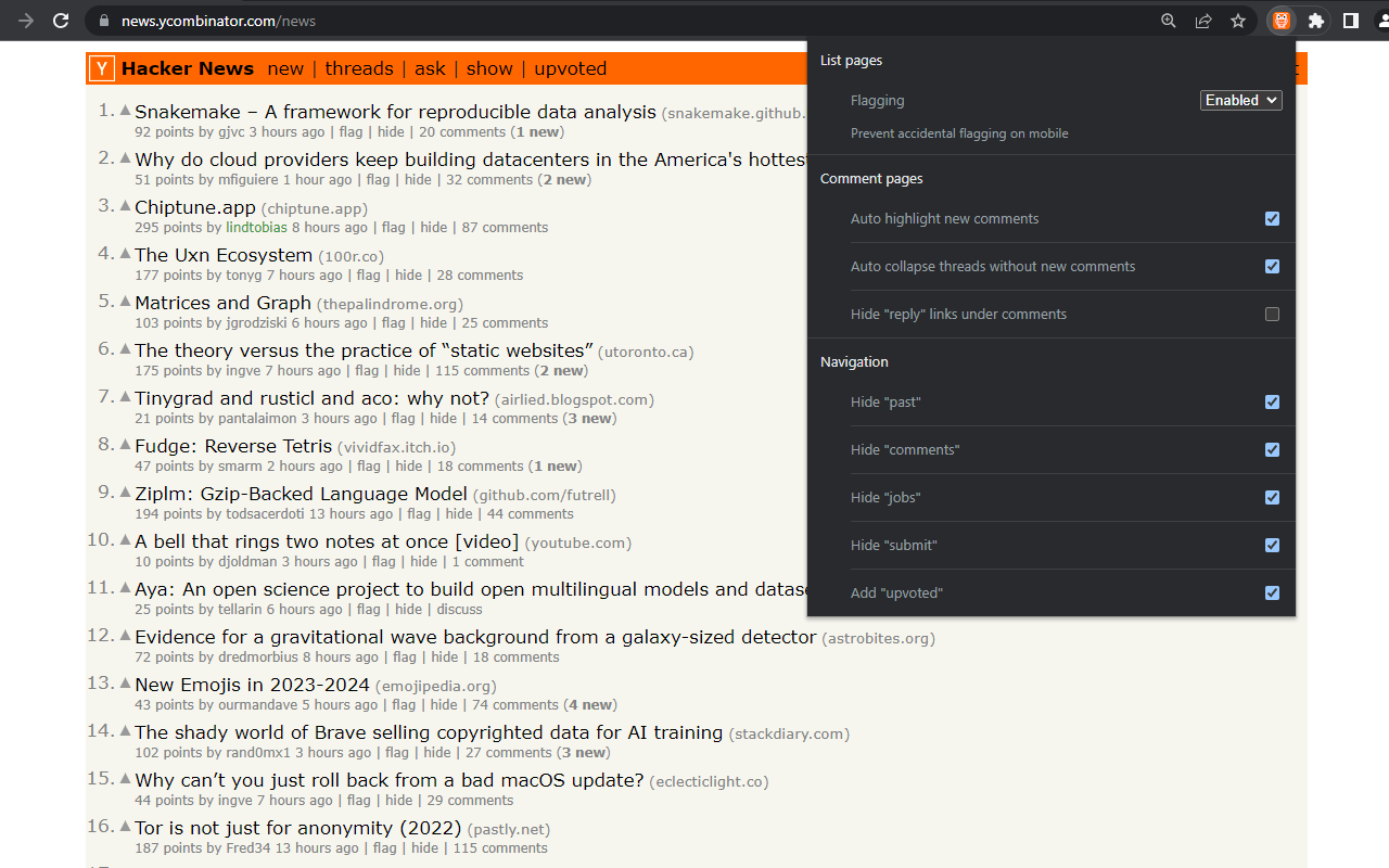 Comments Owl for Hacker News - 截图 2