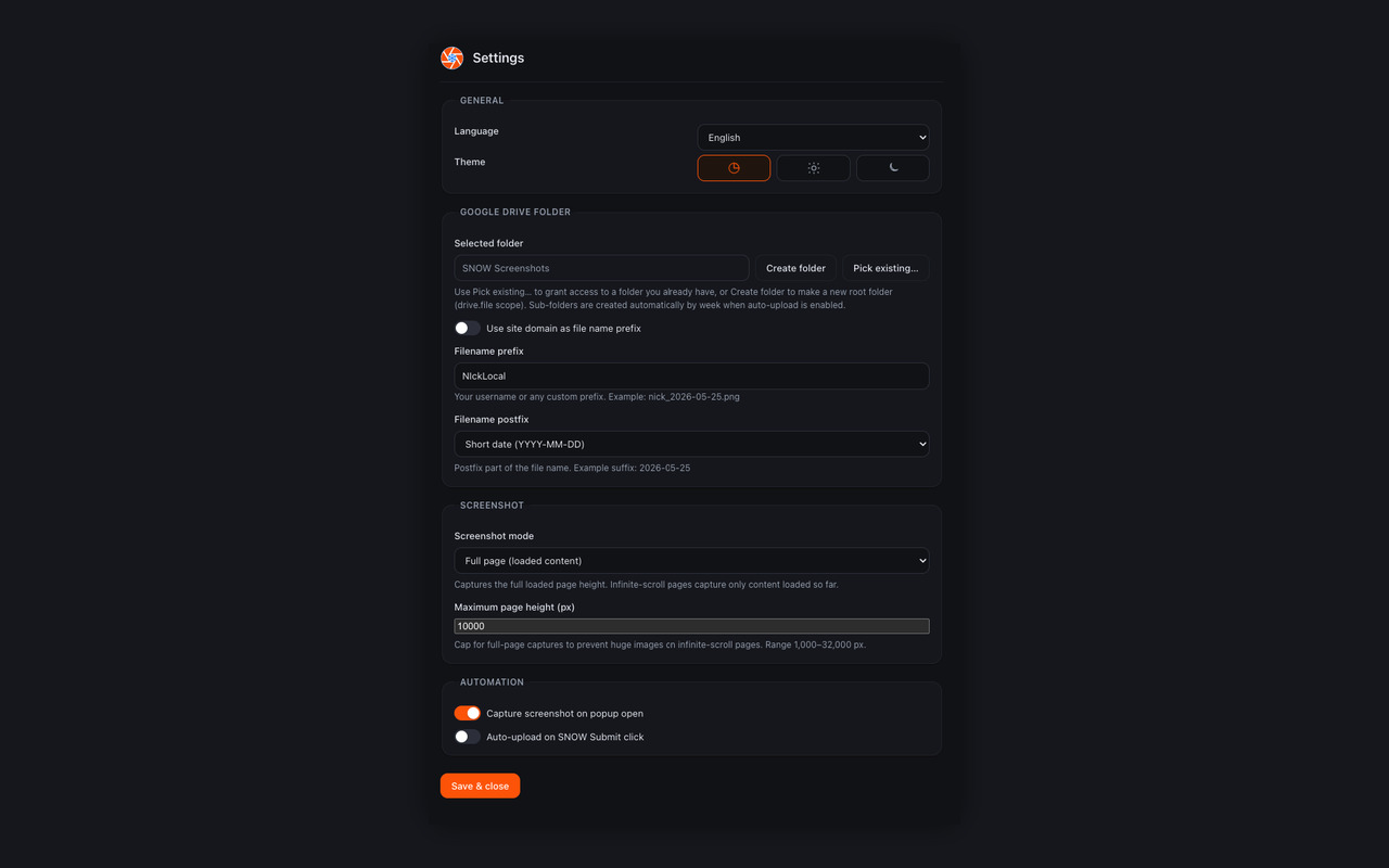 SNOW Screenshot Extension - 截图 1