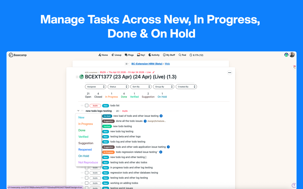 Basecamp: Sprint, Task Management - 截图 1