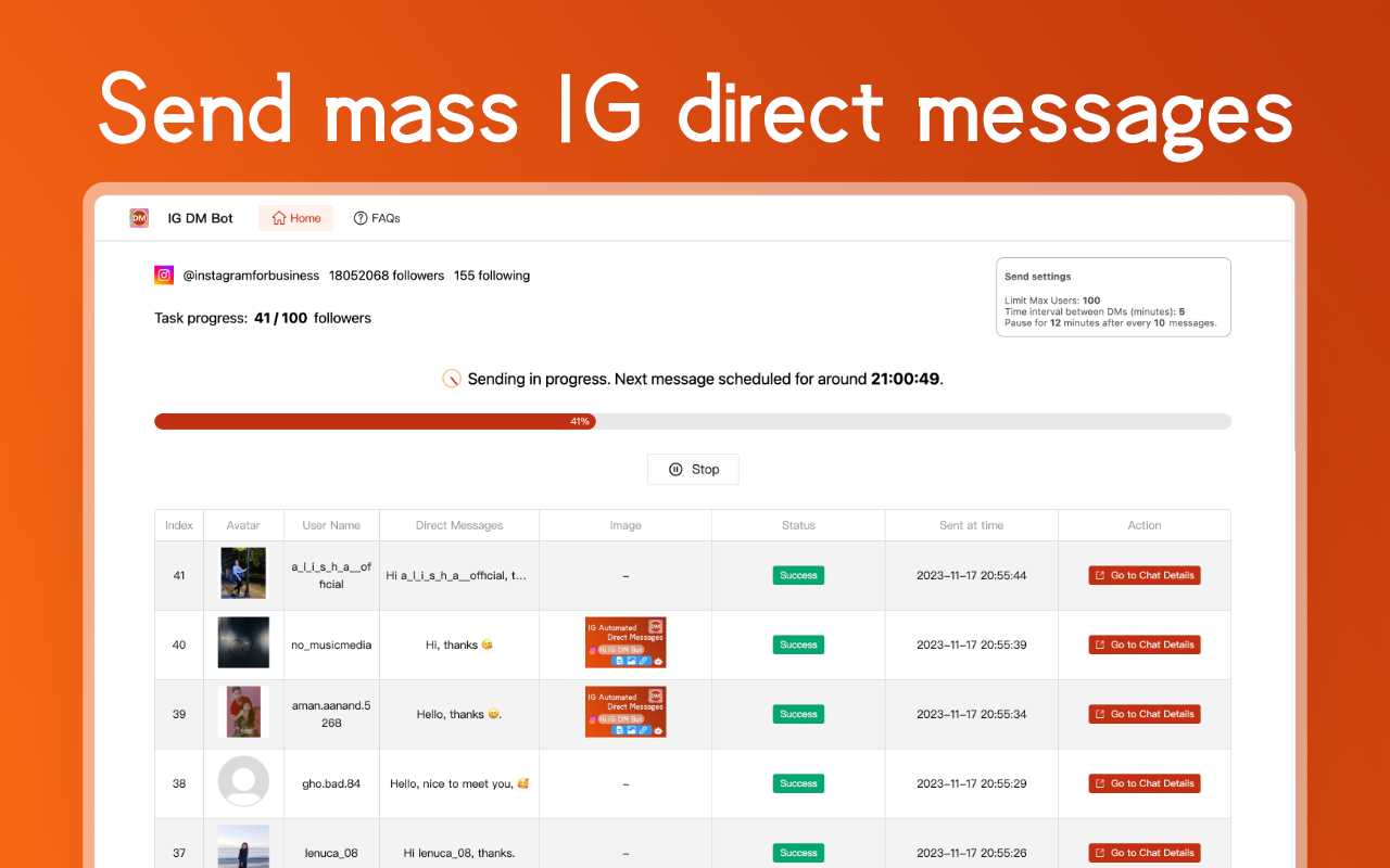 IG DM Bot - igdmbot.net - 截图 2
