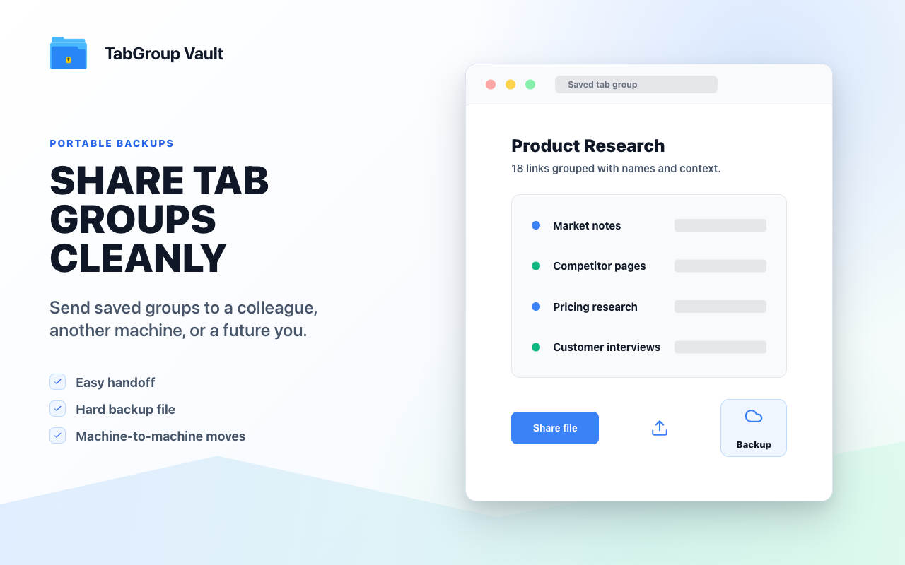 TabGroup Vault — 备份和恢复 Chrome 标签页组 - 截图 4