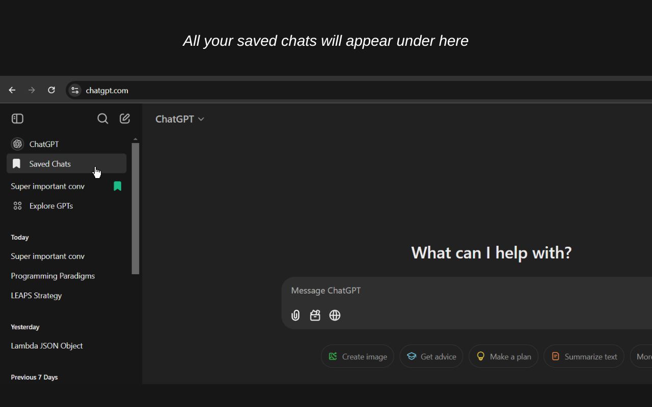 ChatGPT Saved Chats - 截图 1