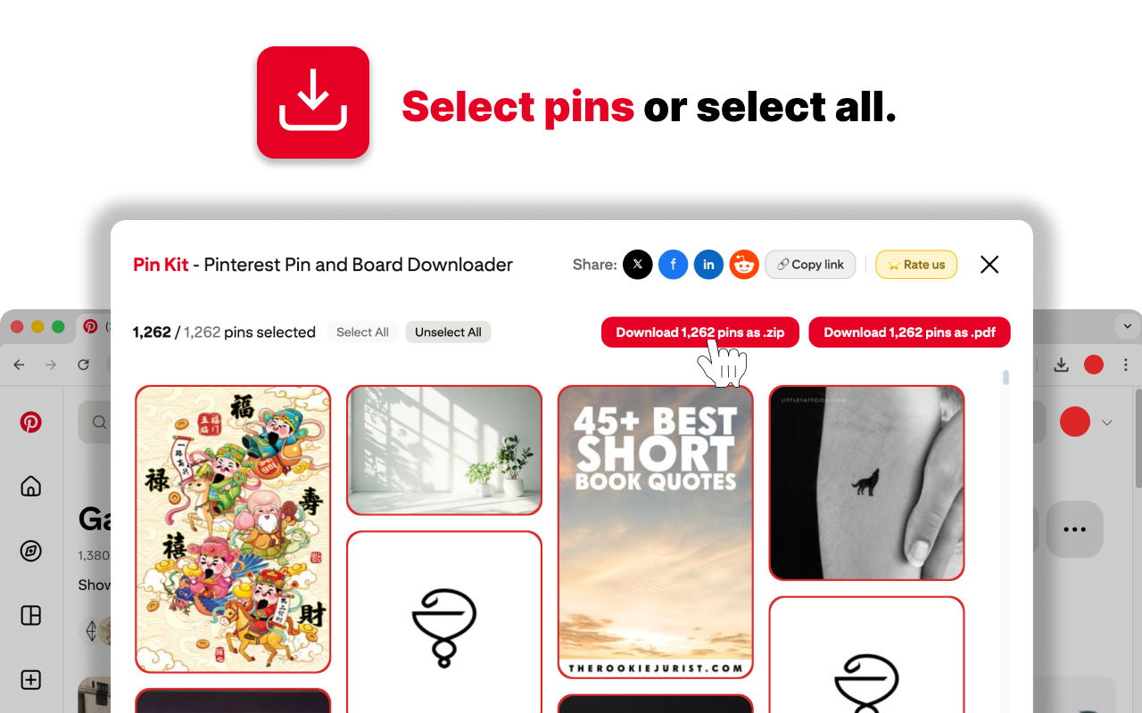 Pin Kit - Pinterest Board Downloader - 截图 1