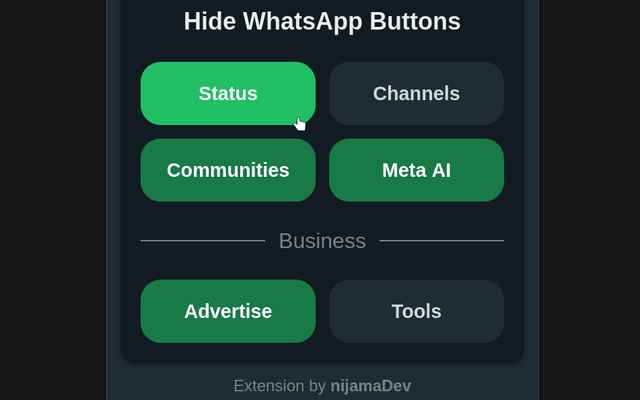 Hide WhatsApp Web Buttons - 截图 2