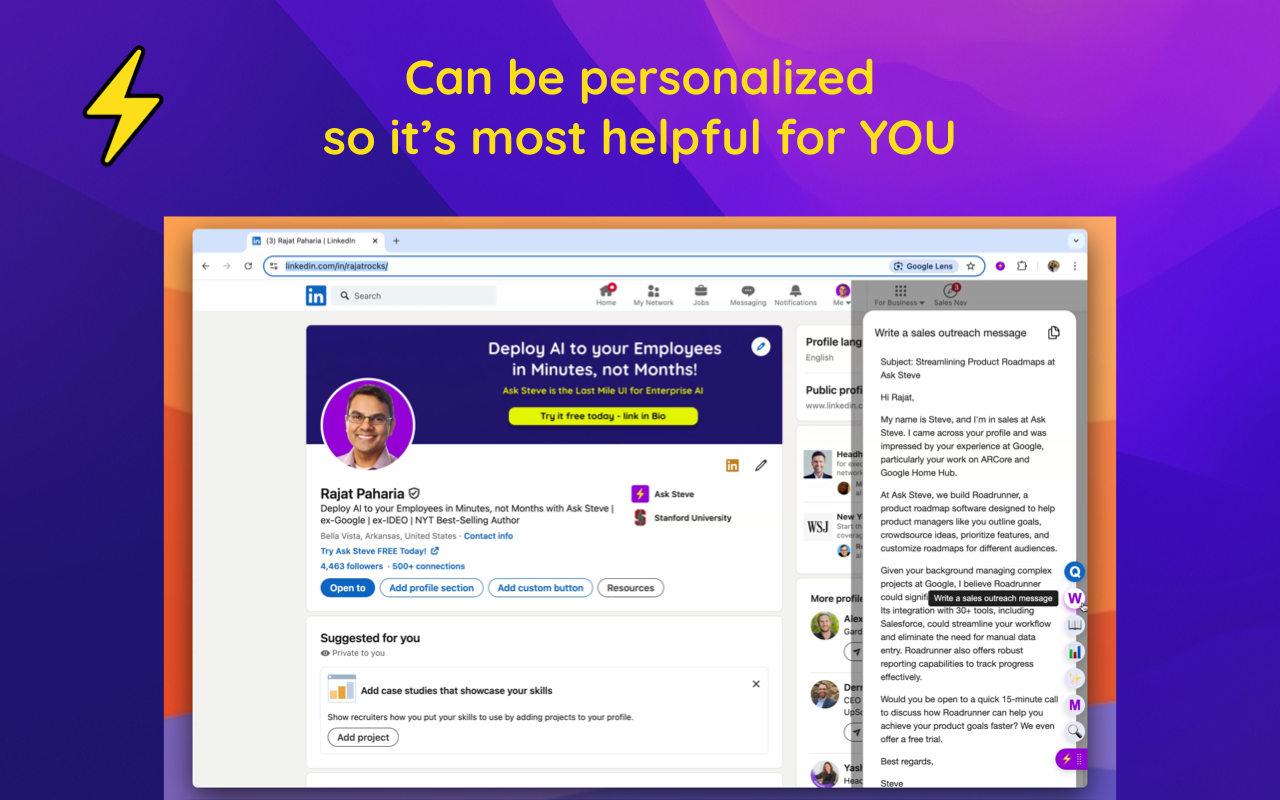 Ask Steve: Time-Saving AI Agents For Your Browser - 截图 5
