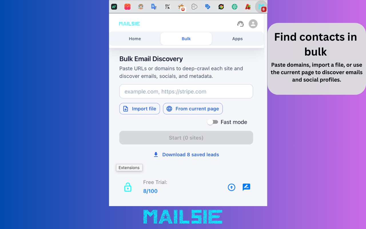Mailsie – Automatic Email & Social Media Extractor - 截图 1