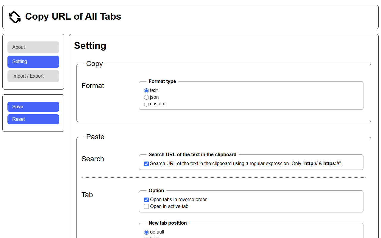 Copy URL of All Tabs - 截图 1