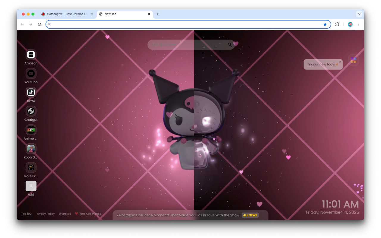 Kuromi Skeleton Live Wallpaper - 截图 3