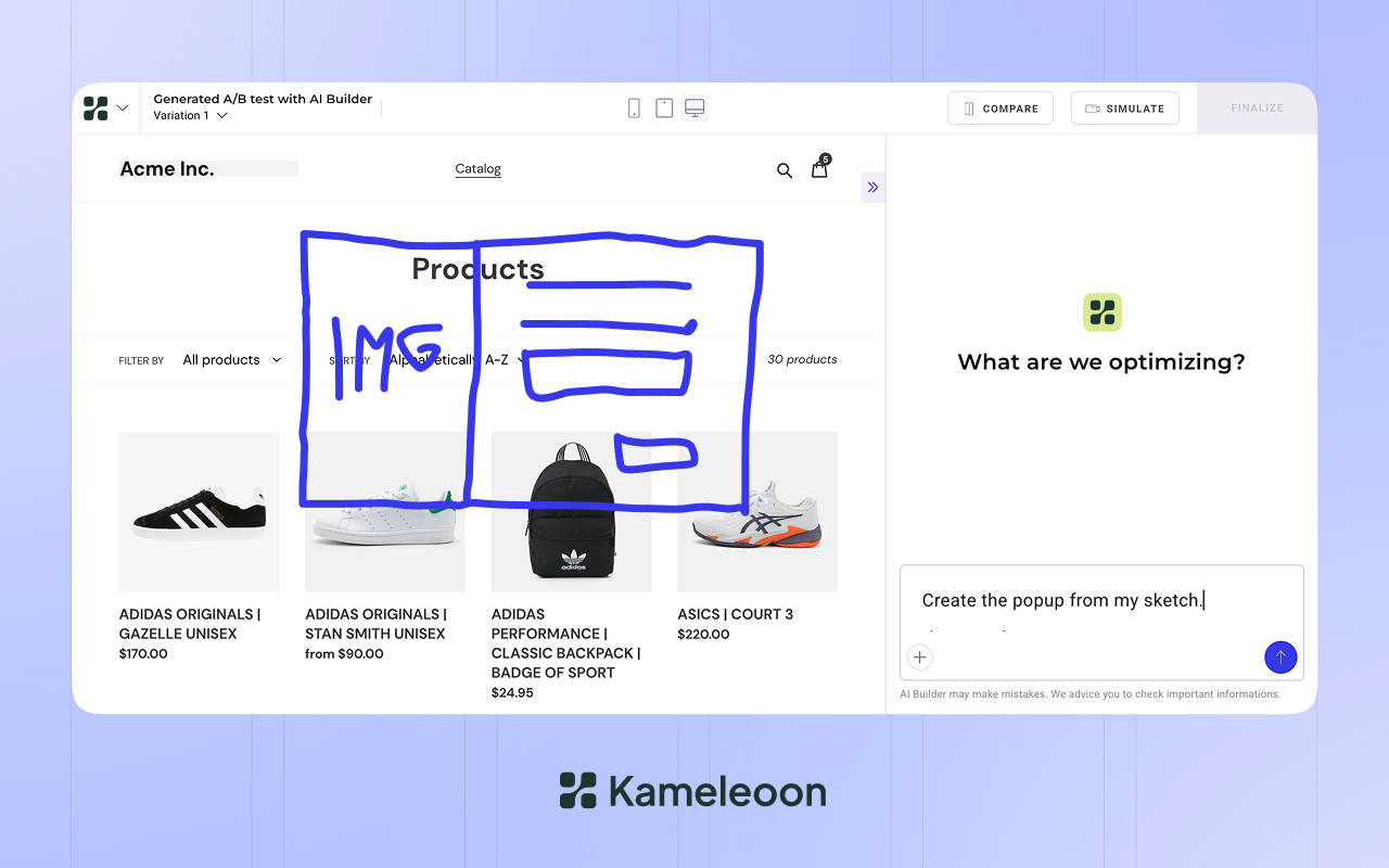Kameleoon Prompt-Based Experimentation (PBX) - 截图 2