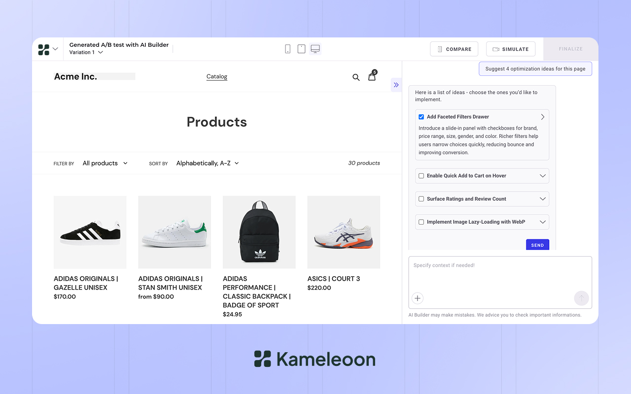 Kameleoon Prompt-Based Experimentation (PBX) - 截图 4