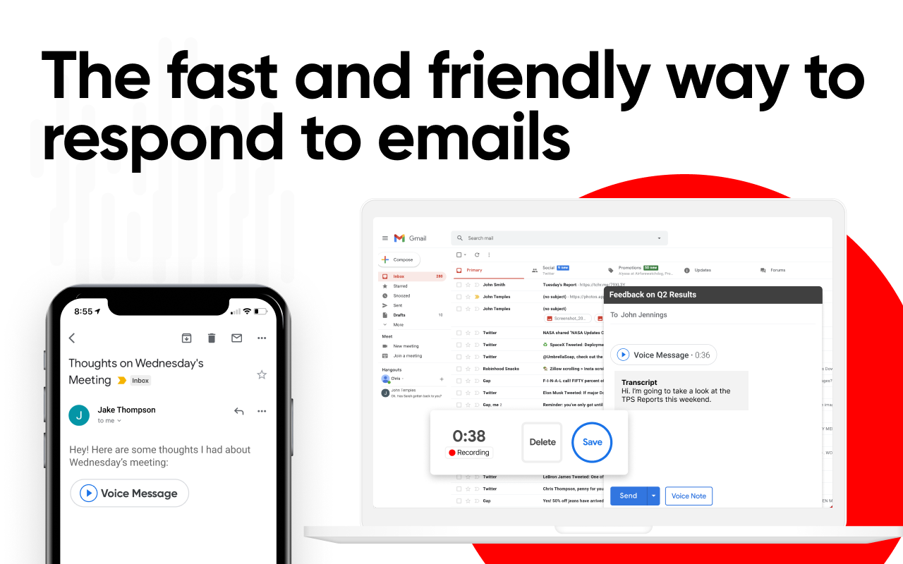 Record Voice Messages in Gmail - Beep - 截图 2