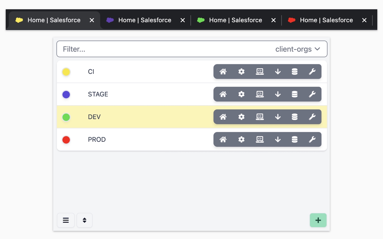 Salesforce Shortcuts with Colored Favicons - 截图 1