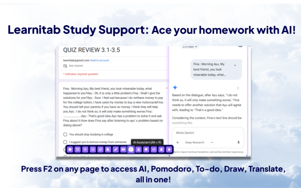 Learnitab – 高效学习新标签页,AI表单求解器 & StudyWithMe - 截图 5
