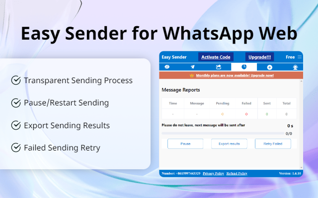WA Self Sender - WhatsApp 群发与联系人管理工具(Easy Sender) - 截图 2