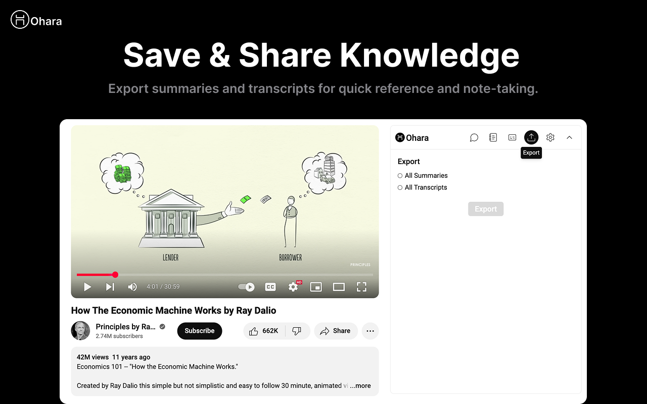Youtube Summary and Chat - Ohara Video AI Assistant - 截图 3