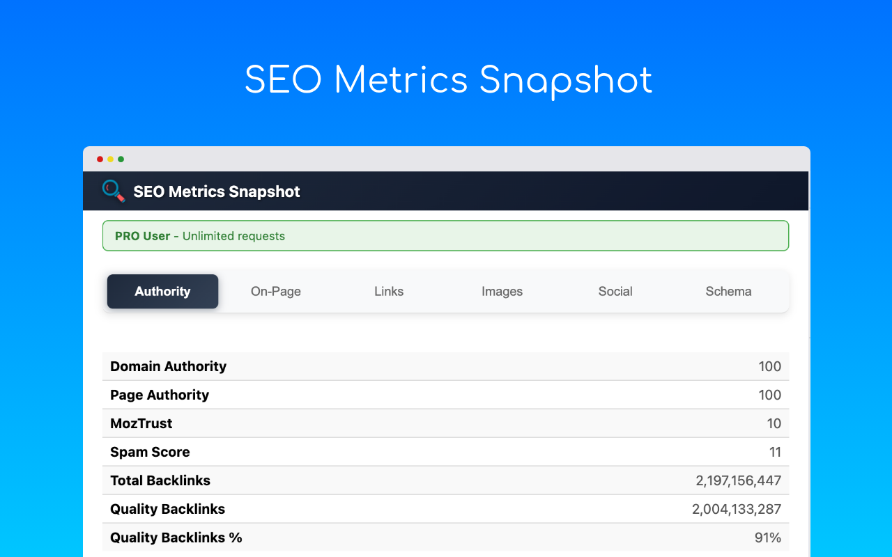 SEO Metrics Snapshot - 截图 5