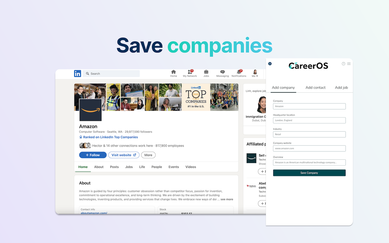CareerOS - Save Jobs & Contacts with Ease - 截图 2