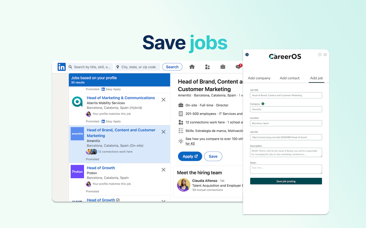 CareerOS - Save Jobs & Contacts with Ease - 截图 3