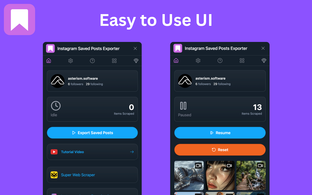 Instagram Saved Posts Exporter - 截图 1